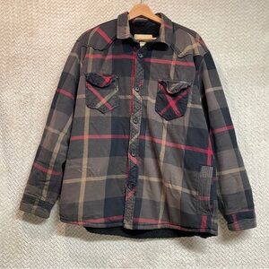 Vtg 90s Roebuck & Co Fleece Lined Plaid Fisherman Shacket Men's XL‎